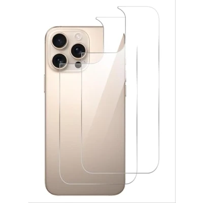 Afbeelding van GIOPUEY Rugbeschermer Compatibel met iPhone 16 Pro, Uitstekende kwaliteit materialen Zachte TPU Pro Back Protector Film Doorzichtig [2 stuks]