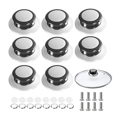 Afbeelding van SyiXute 8 Stks Universele Pot Deksels Handvat, Hittebestendige Kookpot Pan Vervanging Knop, Roestvrij Staal Keuken Deksel Handvat Knop met Schroeven