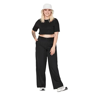Afbeelding van Trendyol Hoge taille Breed been Grote maten broek