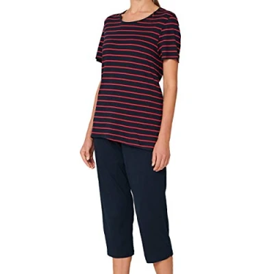Afbeelding van Schiesser Pyjama, Dames, Maat: 36, Blau/rot