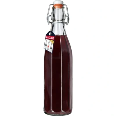 Afbeelding van Kadax Universele fles met beugelsluiting, dichte beugelfles, vintage glazen fles, drinkfles, likeurfles, sapfles, 750 ml, 1 stuk