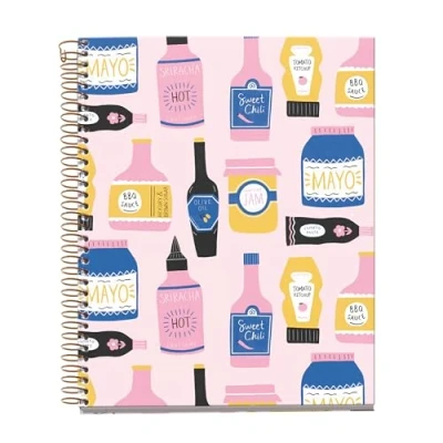 Afbeelding van Miquelrius Notebook A5 (148 x 210 mm), horizontale strepen 7 mm, 120 vellen 70 g/m², kartonnen omslag, 4 gekleurde strepen, koperen spiraal, collectie Foodie Lovers, Kitchen