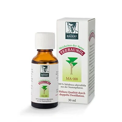 Afbeelding van BADERs Tea tree olie, de klassieker uit apotheek, Dubbel gedistilleerd, Ontsmettingsmiddel, 100% Australische Melaleuca alternifolia, 30 ml