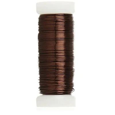 Afbeelding van COM FOUR® roestvrij staaldraad voor knutselen en boetseren 30 m bloemendraad arrangementen wikkeldraad in bruin boetseerdraad Ø 0,37 mm (1 stuk binddraad 45 bruin)