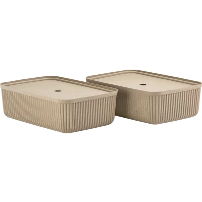 Afbeelding van Zone Denmark Pulp Opbergdoos 48 x 32 15 cm 2 stuks Natural Brown