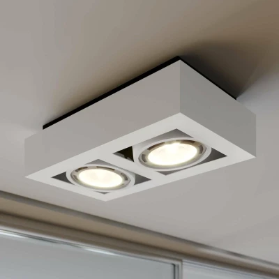 Afbeelding van Arcchio plafondlamp 2 lichts Aluminium, metaal H: 9 cm GU10 wit