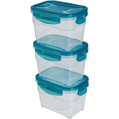 Afbeelding van Amazon Basics luchtdichte 3 delige voedselopslagset, x 1,0 liter, transparant