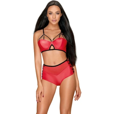 Afbeelding van Obsessive Leatheria 2 pcs set red S/M