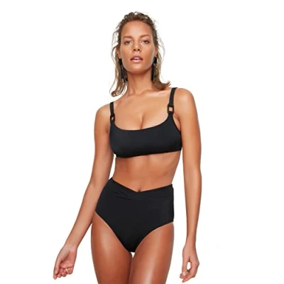 Afbeelding van Trendyol Bloemenpatroon V Snit Hoge Taille Hipster Core Bikinibroekje Tbess20Ba0248