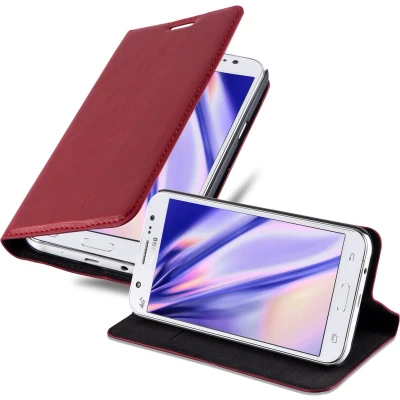 Afbeelding van Cadorabo Hoesje geschikt voor Samsung Galaxy J5 2015 in APPEL ROOD Beschermhoes Case magnetische sluiting Cover