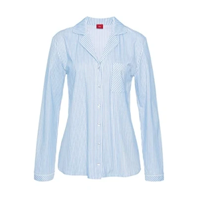 Afbeelding van s.Oliver Langarm Overhemdblouse, Dames, Maat: 32/34, Hellblau/weiß gestreift
