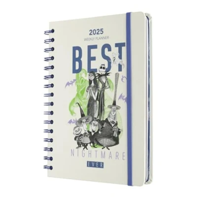 Afbeelding van Grupo Erik Disney Diary 2025 De nachtmerrie voor Kerstmis januari december A5 Planner met stickers en zak dagboek, Dagboek A5, Week te bekijken