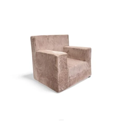Afbeelding van FORTISLINE Kinderstoel 51 x 47 34 cm, Oeko Tex, speelstoel voor kinderen, kinderkamer, stoel van schuim, knuffelig koord, vele patronen (beige)