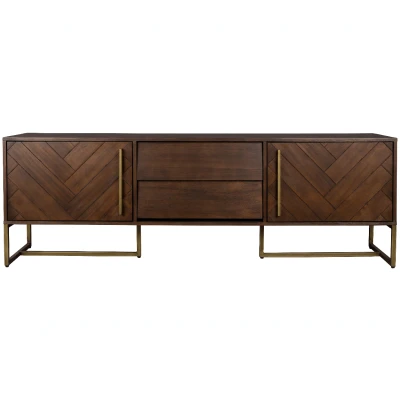 Afbeelding van Dutchbone Class dressoir laag MDF 45x180x60 cm bruin/goud Hout