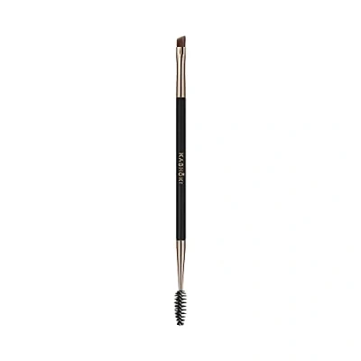 Afbeelding van TB TOOLS FOR BEAUTY T4B KASHOKI 412 Lash Brow Brush dubbelzijdige kwast, wenkbrauwkwast en wimperkwast, van taklon borstels, duurzaam, zwart goud, make up gereedschap