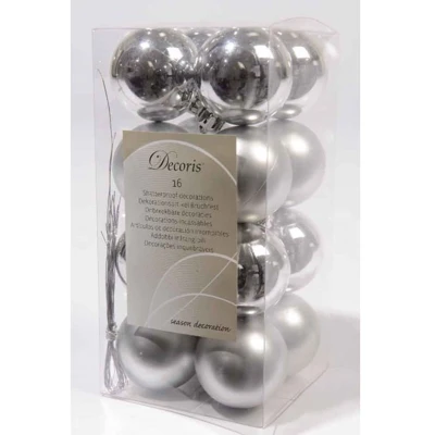 Afbeelding van Kerstballen Ø 4 cm 16 stuks (Zilver)