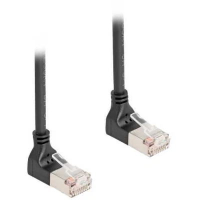 Afbeelding van Delock RJ45 Netzwerkkabel Cat.6A S/FTP Slim 90 oben / gewinkelt 0