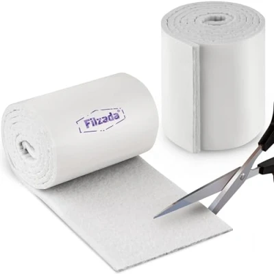 Afbeelding van Filzada® 2x zelfklevende viltglijders rol (100 x 10 cm) wit professionele meubelglijders vilt met ideale kleefkracht