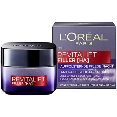 Afbeelding van L&#039;Oréal Paris Revitalift Filler, anti aging gezichtsverzorging, rimpel en volume, hyaluronzuur concentraat, 2 x 50 ml