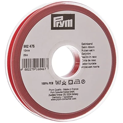 Afbeelding van Prym 982475 satijnen lint 10 mm donkerrood, 100% PES