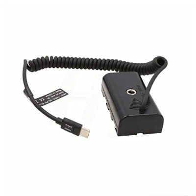 Afbeelding van HangTon 9 V 12 PD USB C naar NP F970 F570 F550 dummy batterij voedingsadapter DC koppeling voor Atomos Shogun Inferno Ninja monitor, ledlicht