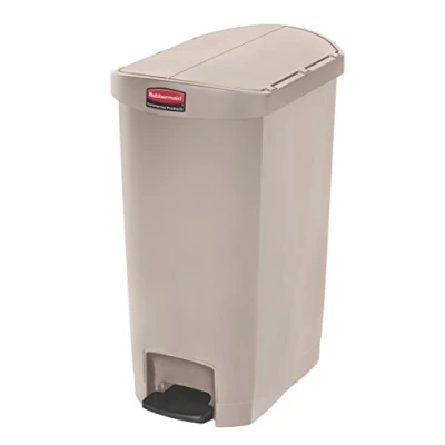 Afbeelding van Rubbermaid Commerciële Producten 1883459, 1883459 50 Liter End Step On Hars Afvalmand Beige