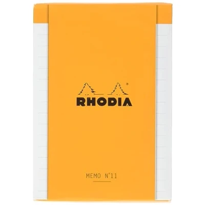 Afbeelding van RHODIA 194044C Bloc Memo N11 Orange A7 8,5x11,5 cm Ligné 240 Feuillets 80g/m Pratique et Compact Collection Rhodiatime