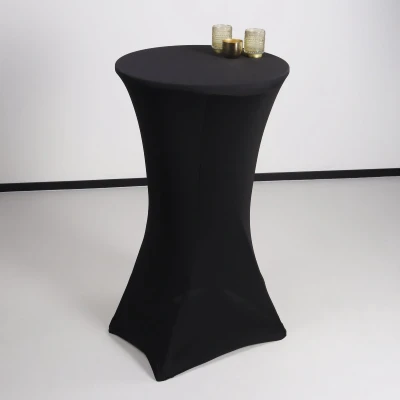 Afbeelding van Stretch rok zwart statafelrok statafel 60cm statafelhoes