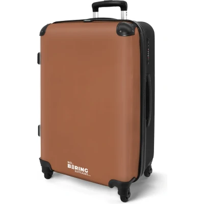 Afbeelding van NoBoringSuitcases.com Grote koffer Terracotta Effen Reiskoffer met 4 wielen Trolley op wieltjes Rolkoffer groot 60 liter Ruimbagage valies 20kg Valiezen voor volwassenen