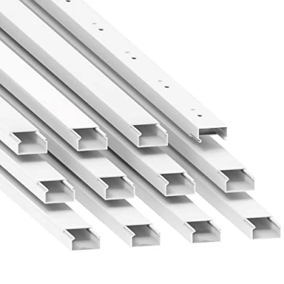 Afbeelding van Habengut Kabelgoot (met montagegaten in de grond) 30x15 mm van PVC, kleur: wit, lengte 12 m (12 stuks per 1 meter)