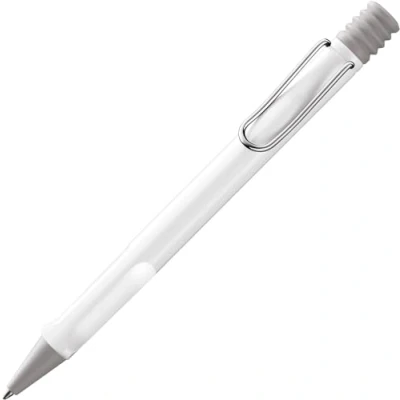 Afbeelding van LAMY safari white Balpen met ergonomische greep &amp; lijndikte M voor aangenaam lang schrijven gemaakt van robuust ASA kunststof inclusief grote vulling 16 in blauw