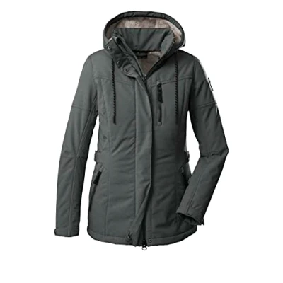 Afbeelding van G.I.G.A. DX dames Casual softshelljack met afritsbare capuchon GW 26 WMN SFTSHLL JCKT, Donker blauwgroen, 36, 38545 000