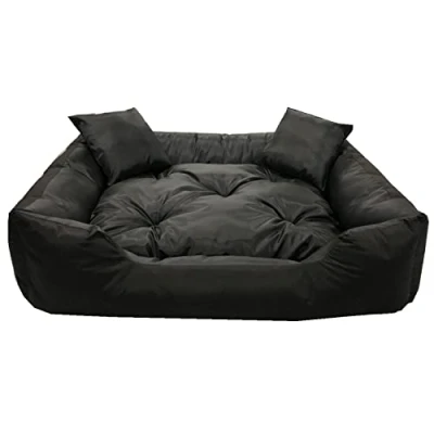 Afbeelding van Ecco Honden en kattenbed met kussen Binnenmaat: 130x100 / Buitenmaat: 145x115cm Zwart