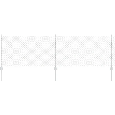 Afbeelding van vidaXL Kettinglink Hek met 22 U Palen Zilver 0,8x25 m Staal