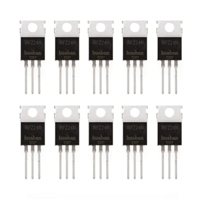 Afbeelding van HUABAN 10 stuks IRFZ24N Vdss = 55V Rds (aan) 0.07ohm ID 17A TO220 Power N kanaal MOSFET Transistor