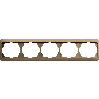 Afbeelding van Abb busch jaeger alpha afdekraam voor inbouwschakelaar 5 voudig horizontaal brons geschikt wandgootinstallaties met 80mm afdekking 2cka001754a438