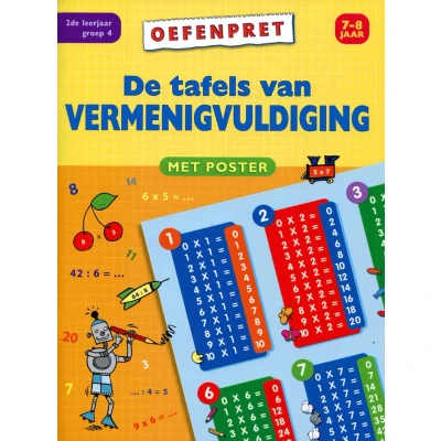 Afbeelding van Tafels/ vermenigvuldigen oefenpret 7 8 jaar