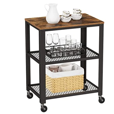 Afbeelding van Hoppa! Songmics Bijzettafel Hout Zwart 60 x 40 77.5 cm