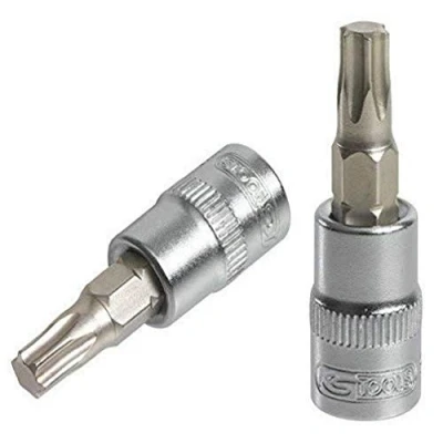 Afbeelding van KS Tools 922.1482 Schroevendraaierdopsleutel TORX, 1/4 inch, L 37 mm T25 ultieme vanadium mat verchroomd, satijn chroom