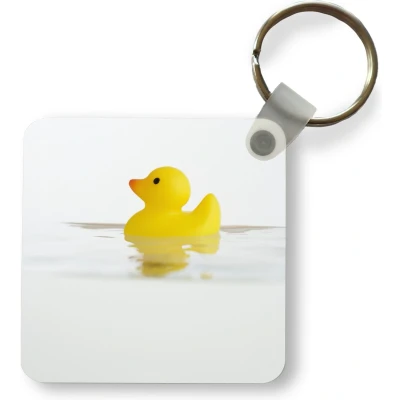 Afbeelding van Sleutelhanger Uitdeelcadeautjes Bad eend zwemmend in het water Plastic