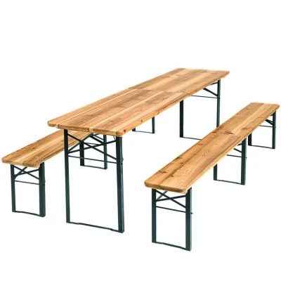 Afbeelding van tectake Biertafel met banken, campingtafel, opklapbaar