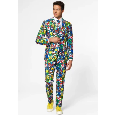 Afbeelding van Opposuits Super Mario Kostuum multicoloured, Heren, Maat: 60, Multi coloured