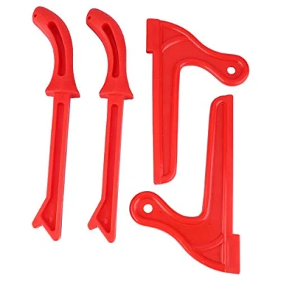 Afbeelding van 4 stuks duwblok, tafelzaag veiligheid plastic houtbewerking beschermende handzaag duwstokken, veilig en comfortabel draaien op (rood)