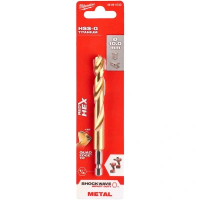 Afbeelding van Milwaukee Shockwave metaalboor HSS G Ti. 10mm