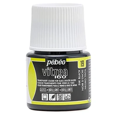 Afbeelding van Pebeo Transparante Glasverf Vitrea 160C Inkt Zwart 45 ML