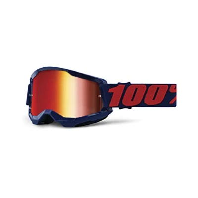 Afbeelding van 100% 2023 Fall Strata 2 Crossbril Navy (Lens: Spiegel Rood)