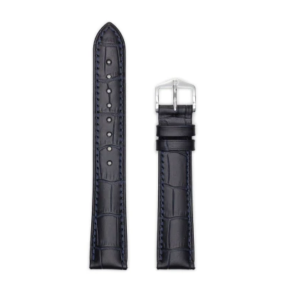 Afbeelding van Hirsch Horlogeband Duke Donkerblauw Leer 20mm