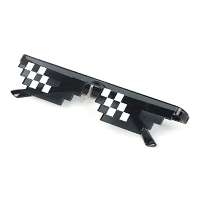 Afbeelding van Premium kwaliteit Thug Life Pixelated zonnebril, nieuwe unisex mozaïekbril party deal met hem MLG Shades Toy 8 bit