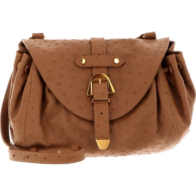 Afbeelding van COCCINELLE Leren Schoudertas Alegoria Ostric Handbag Nocciola Lichtbruin