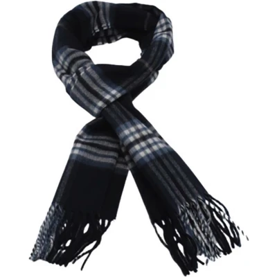 Afbeelding van Winter Sjaal Blauw Zwart Geblokt Dames en Heren Geblokt.